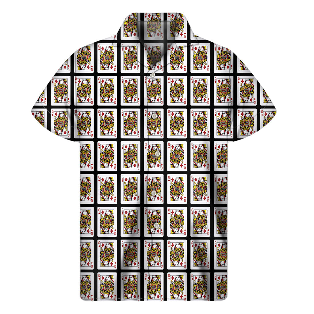 Royal Hawaiian Vibes: Queen of Diamonds Pattern Short Sleeve Shirt - 1