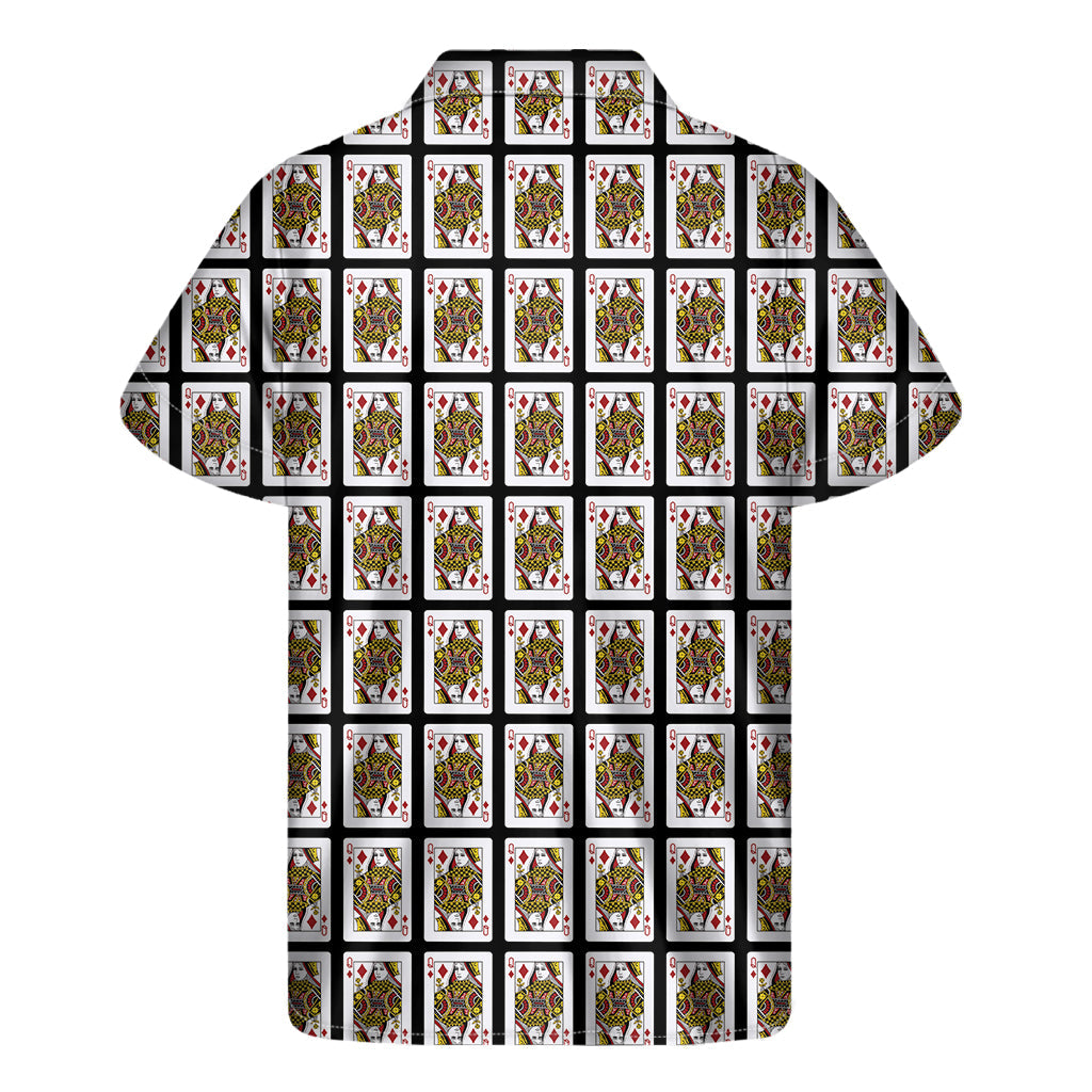 Royal Hawaiian Vibes: Queen of Diamonds Pattern Short Sleeve Shirt - 2