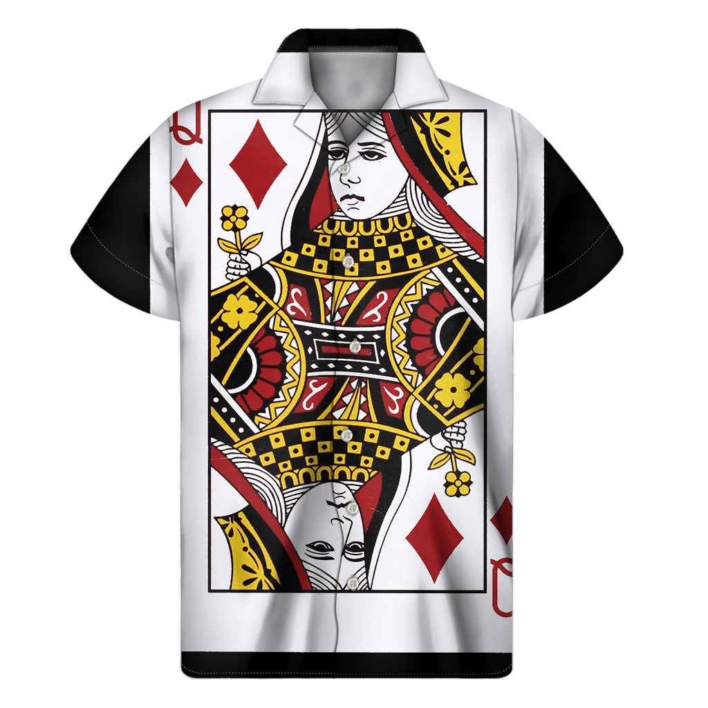 King of Aces Hawaiian Outfit: Men's Short Sleeve Shirt with Playing Card Print - 1