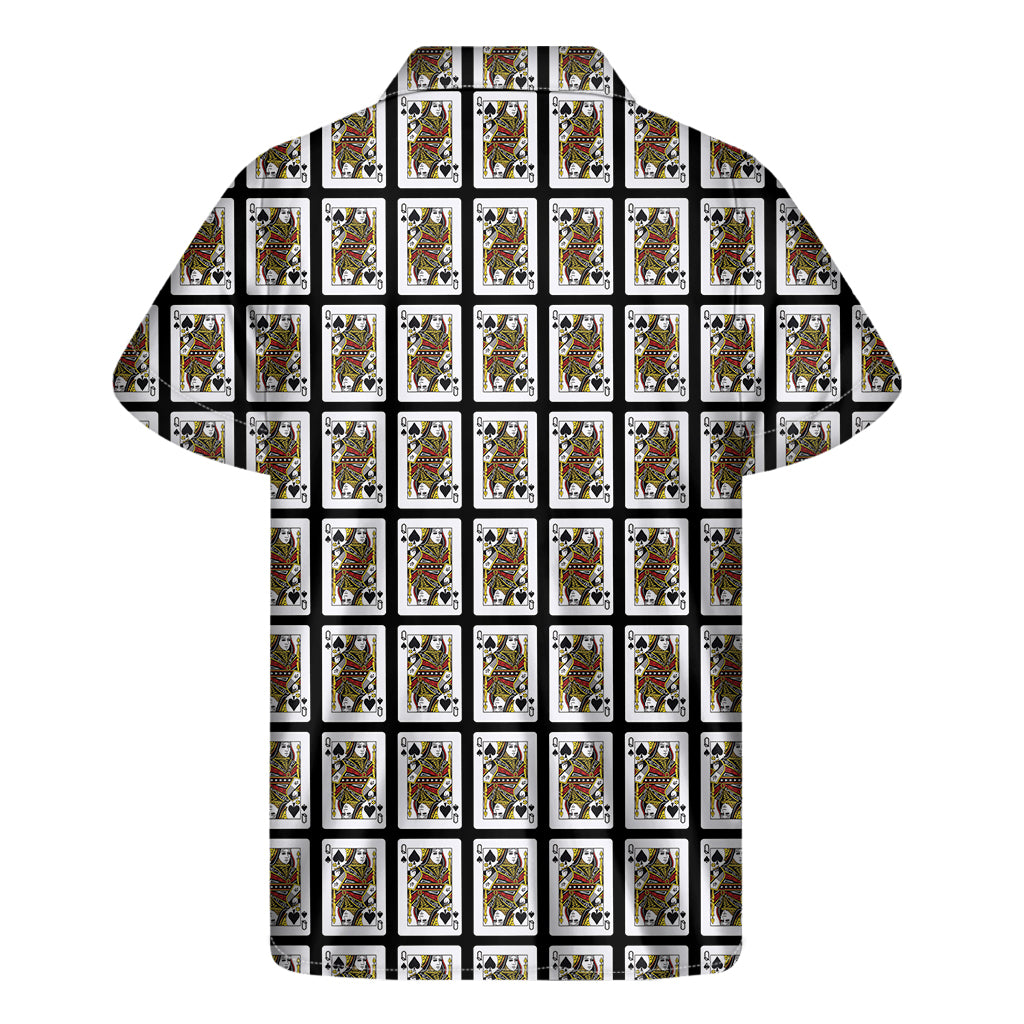 Island Vibes: Hawaiian Queen of Spades Pattern Short Sleeve Shirt - 2