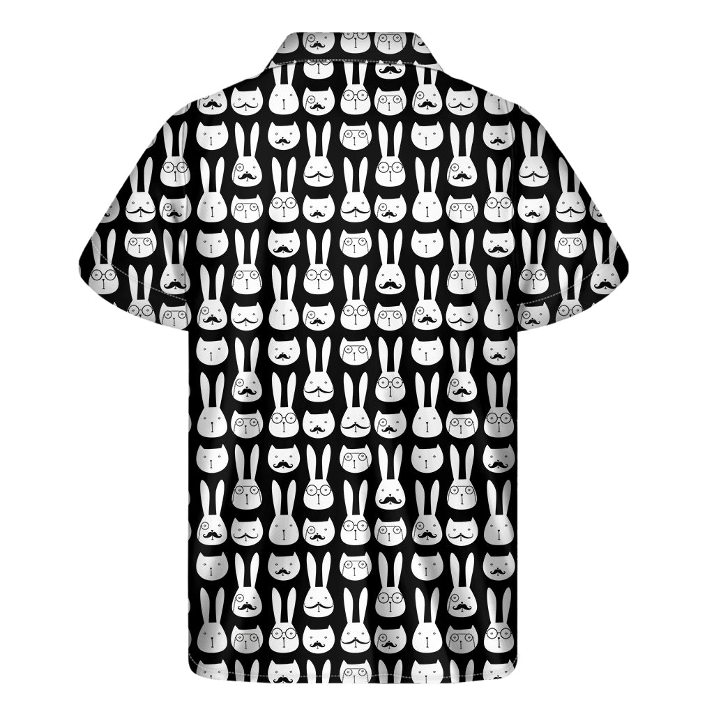 Island Vibes: Men's Hawaiian Rabbit and Cat Pattern Short Sleeve Shirt - 2