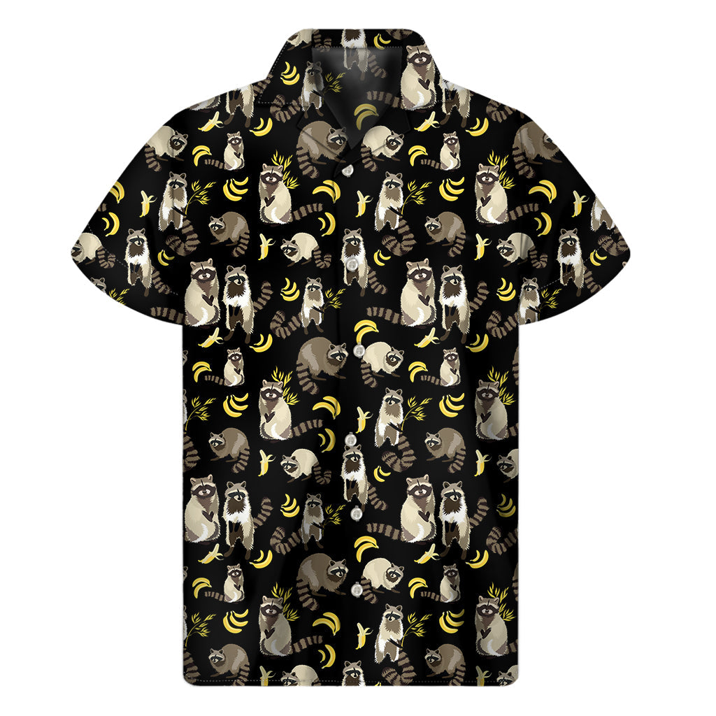 Tropical Vibes: Raccoon and Banana Print Hawaiian Shirt - 1