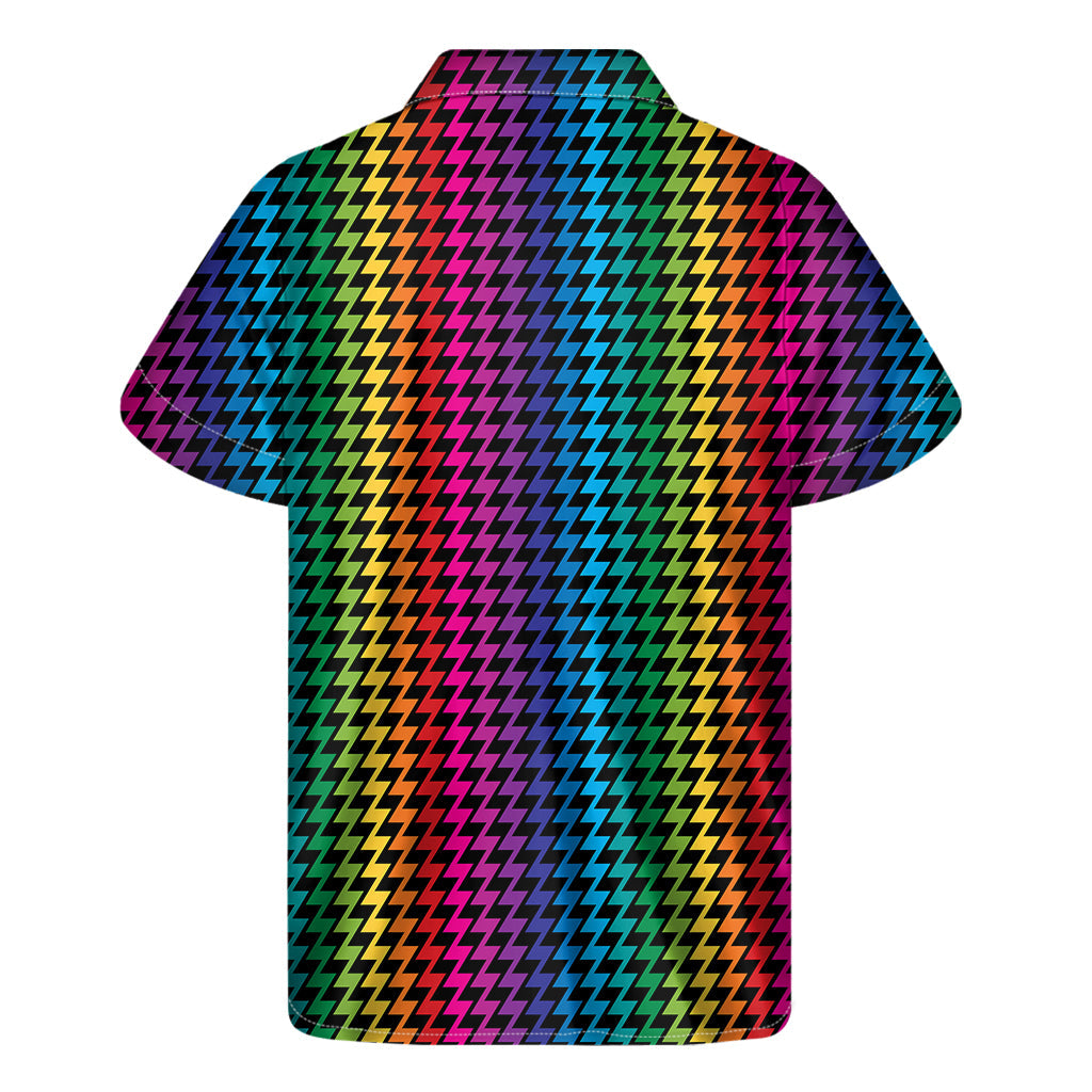 Rainbow Zigzag Hawaiian Pride Short Sleeve Shirt - 2