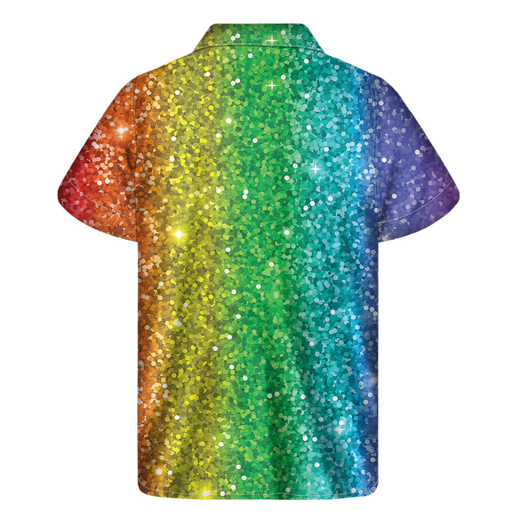 Feel the Aloha Vibes with our Rainbow Glitter Print Hawaiian Shirt - 2
