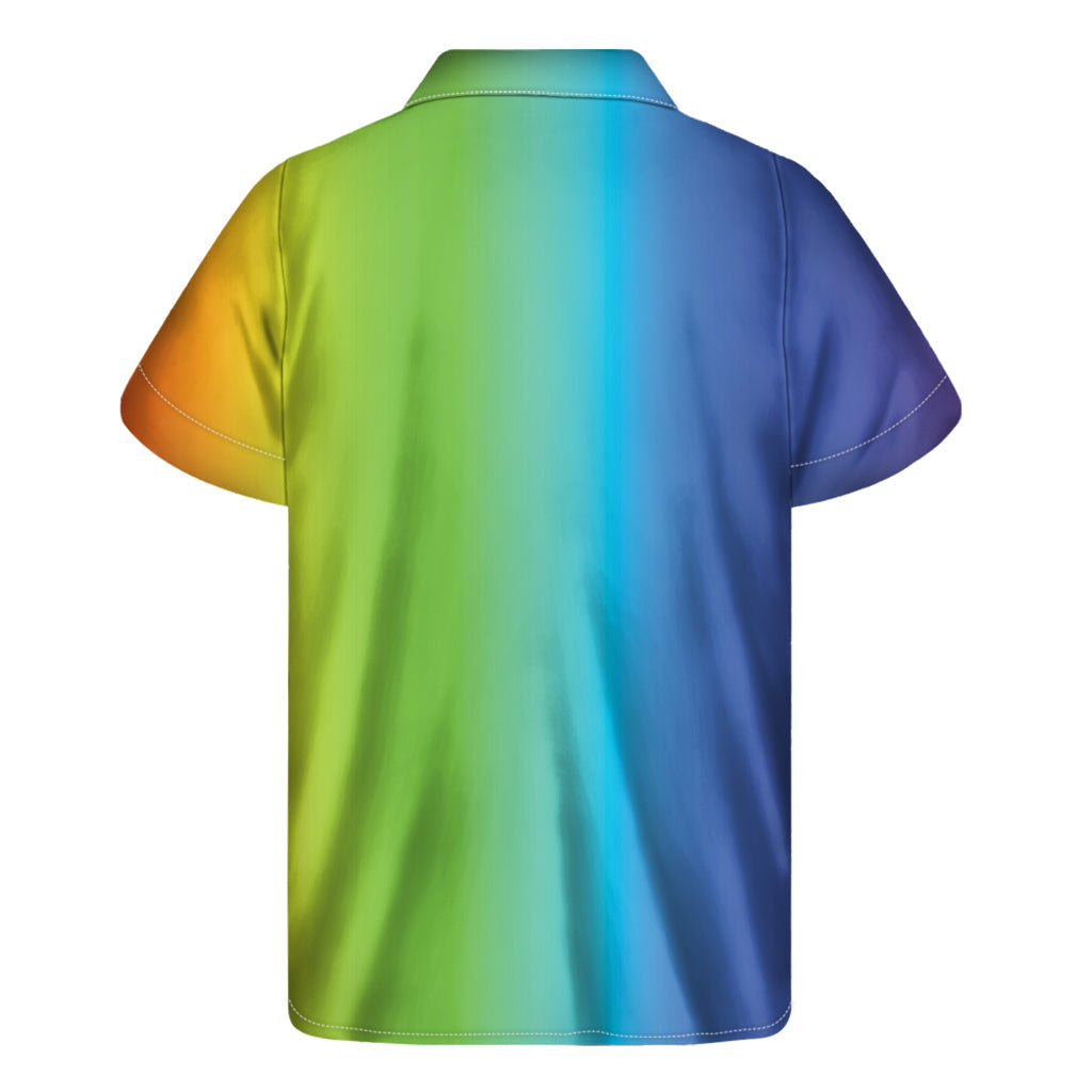Rainbow Gradient Hawaiian Men's Short Sleeve Shirt - 2