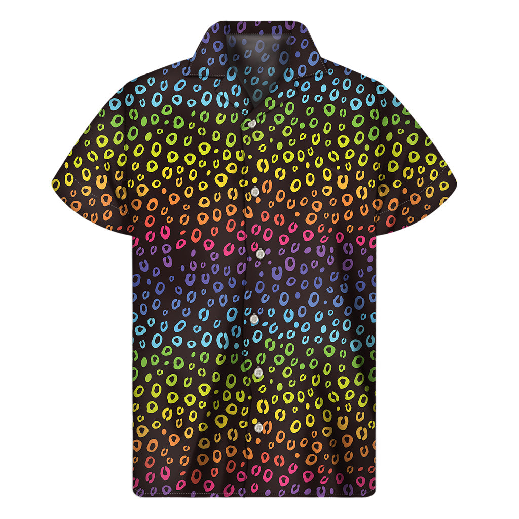 Rainbow Leopard Hawaiian Short Sleeve Shirt - 1