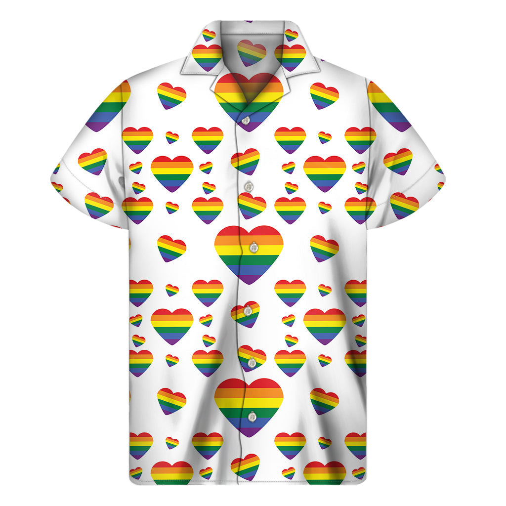 Rainbow Hawaiian Vibe Men's Short Sleeve Shirt: Embrace Aloha Style! - 1