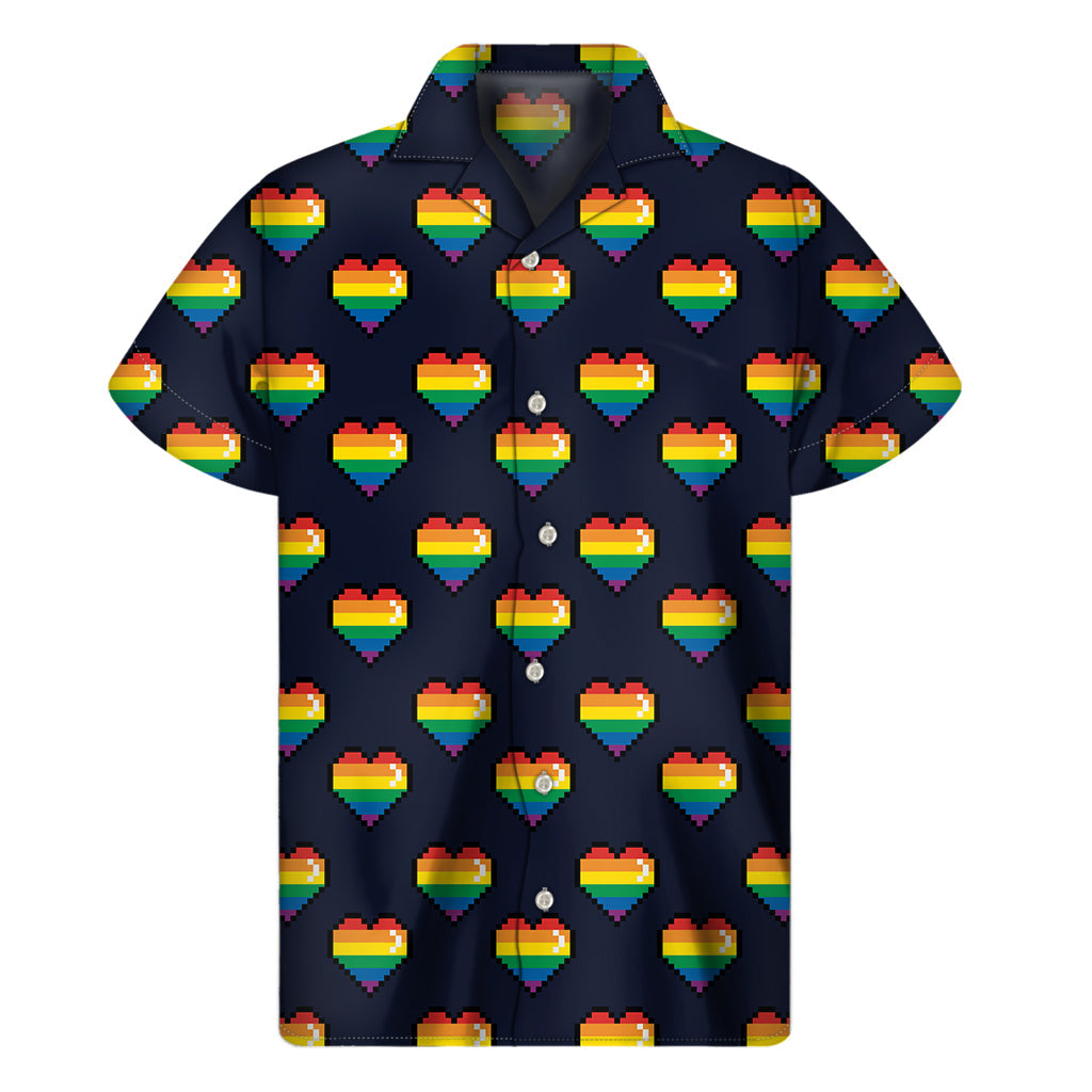 Rainbow Pixel Hawaiian Pride Short Sleeve Shirt - 1