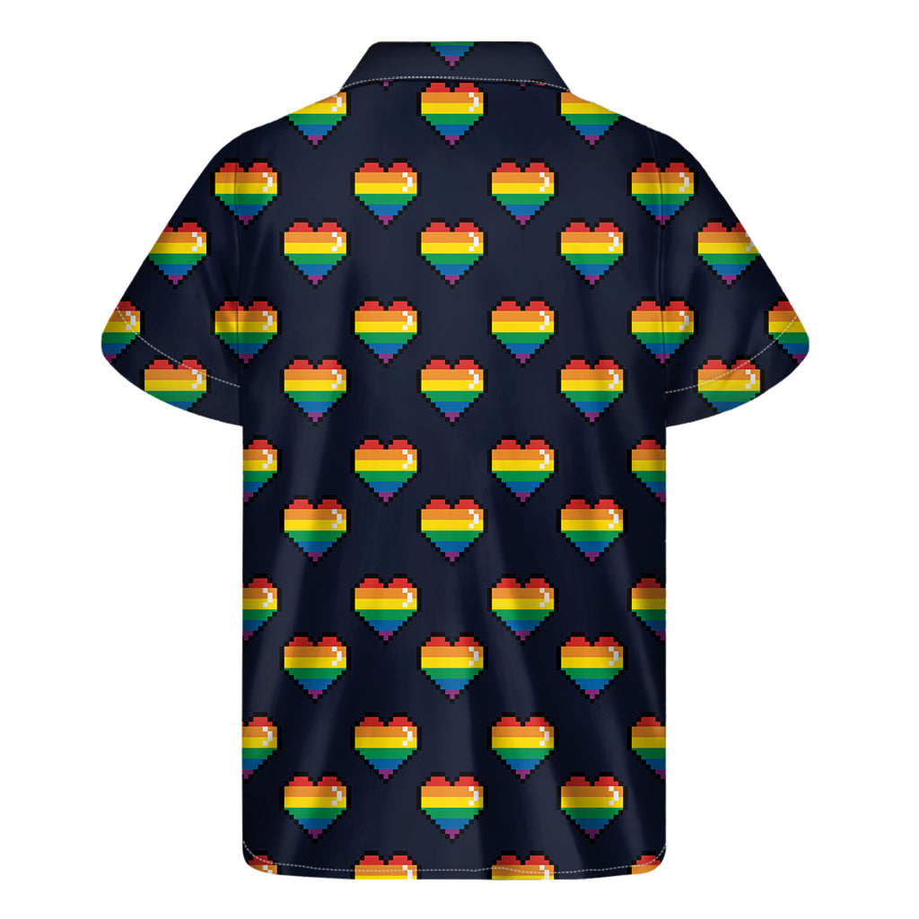 Rainbow Pixel Hawaiian Pride Short Sleeve Shirt - 2