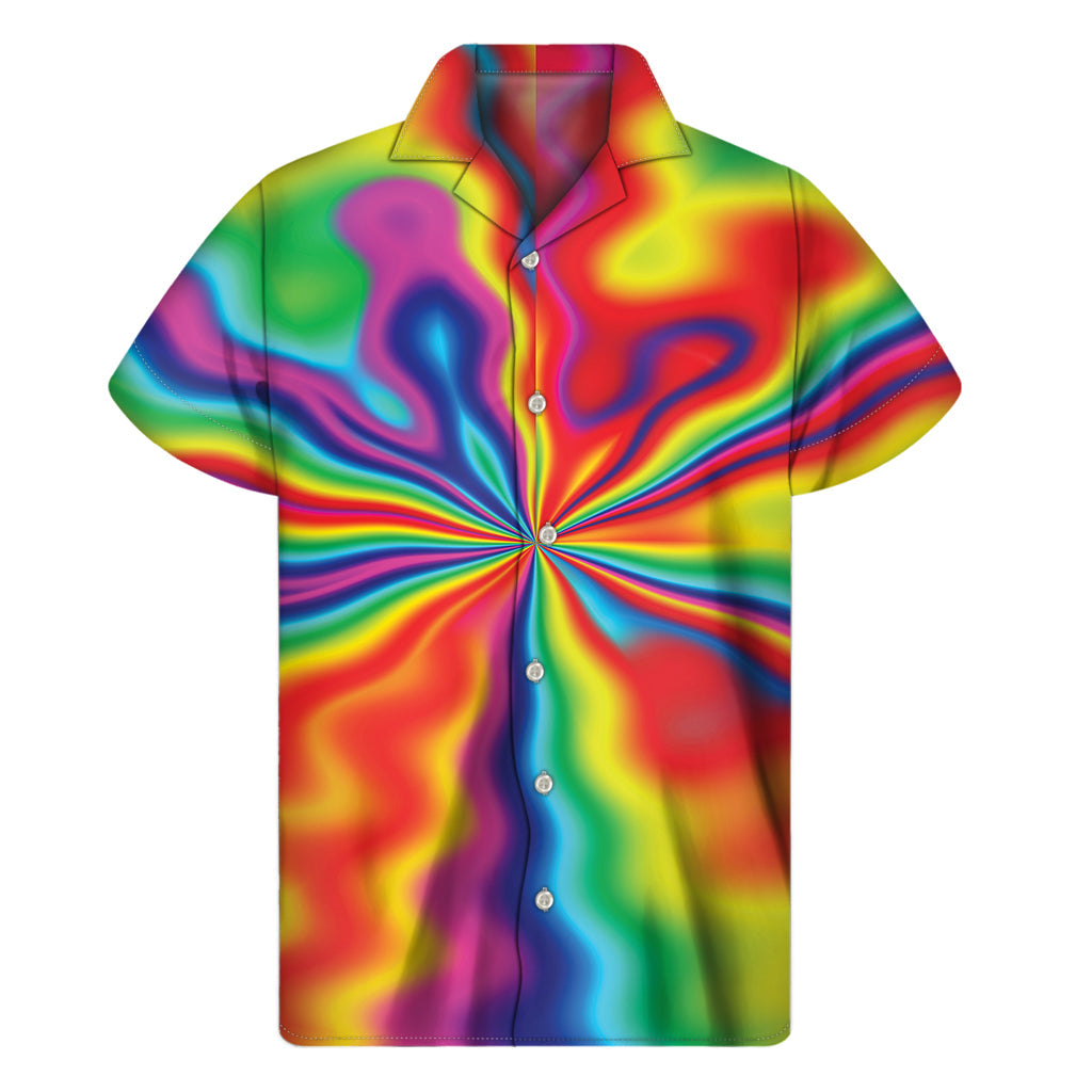 Rainbow Psychedelic Hawaiian Short Sleeve Shirt - 1