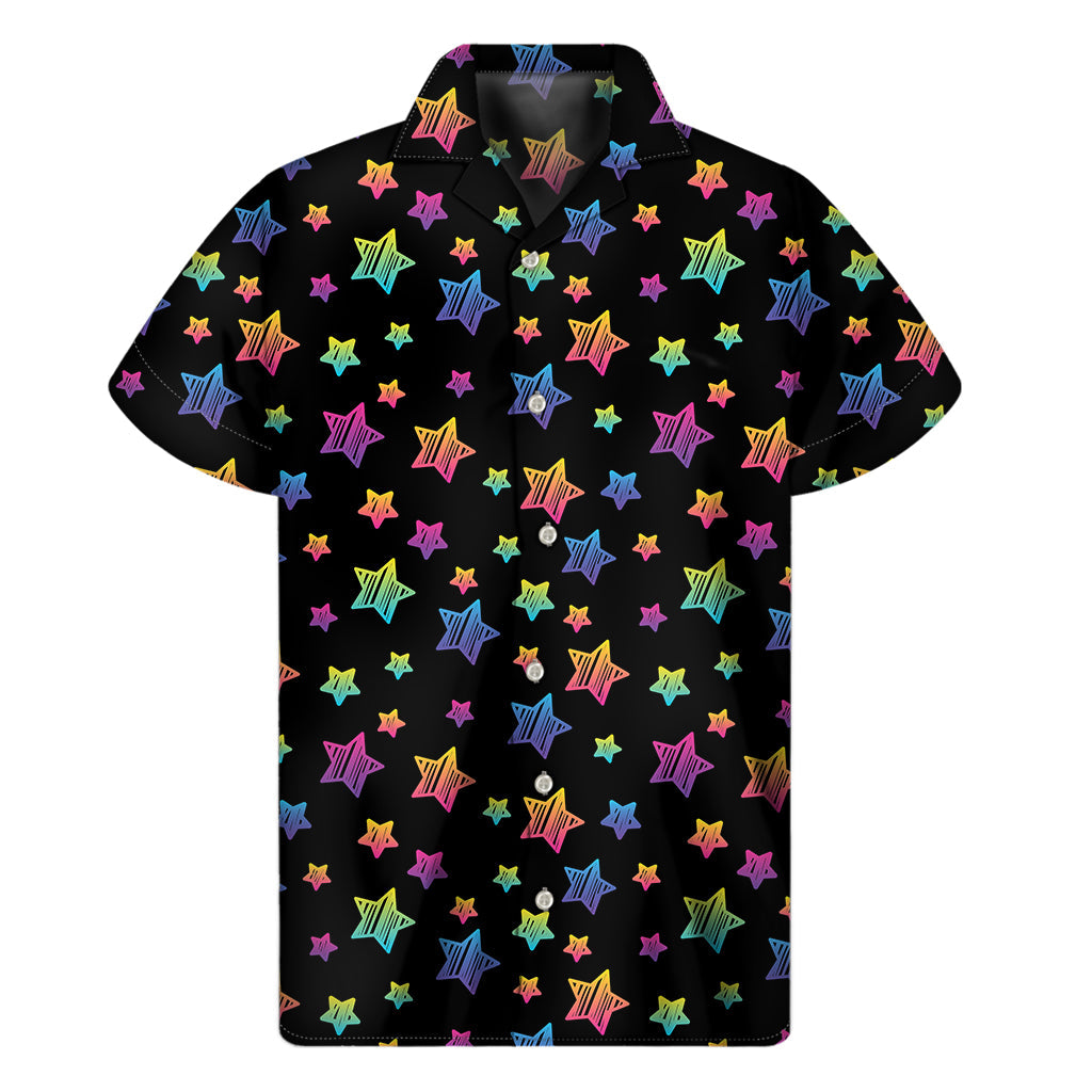 Rainbow Stars Hawaiian Short Sleeve Shirt - 1
