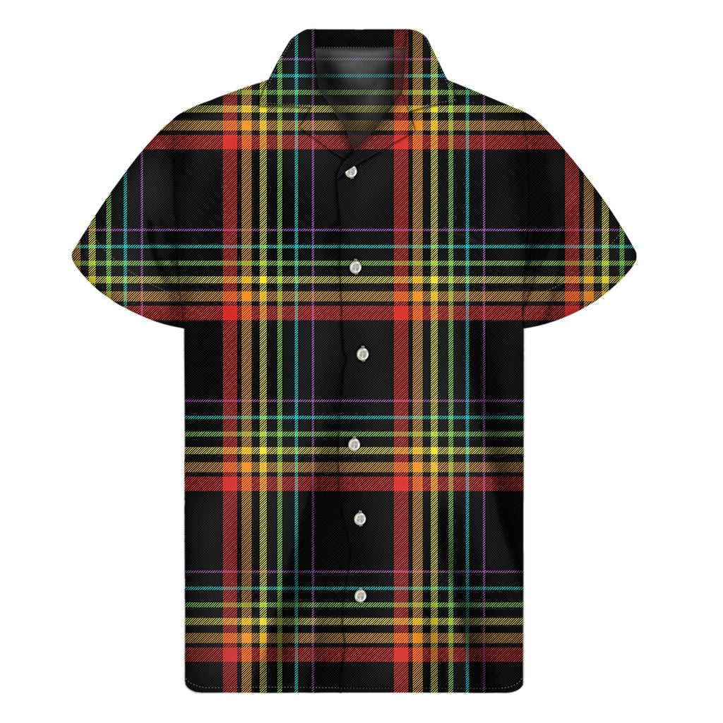 Island Vibes: Rainbow Tartan Hawaiian Short Sleeve Shirt - 1
