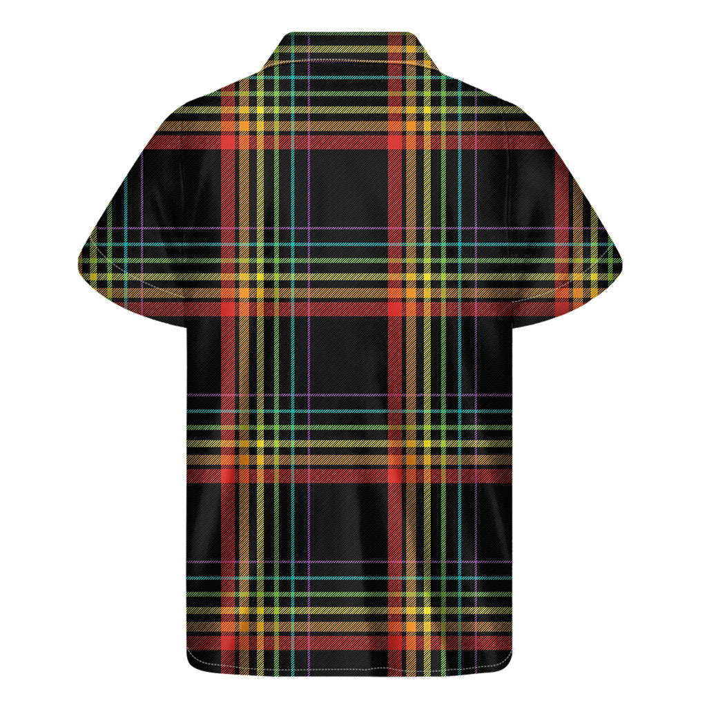 Island Vibes: Rainbow Tartan Hawaiian Short Sleeve Shirt - 2