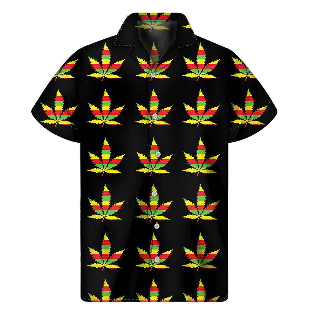 Rasta Flag Pattern Hawaiian Short Sleeve Shirt: Embrace the Island Vibes! - 1