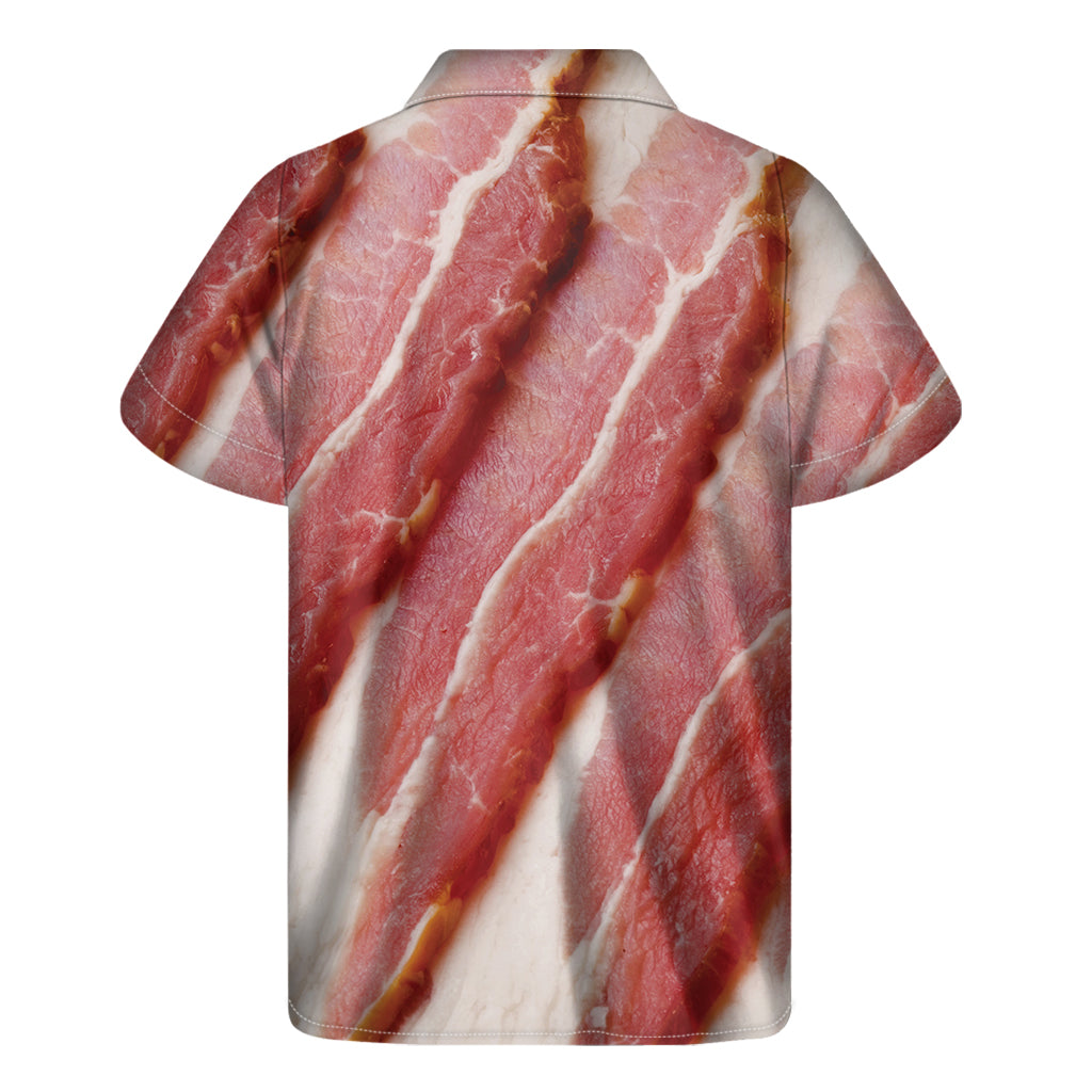 Tropical Temptations: Hawaiian Short Sleeve Shirt in Raw Bacon Print - 2