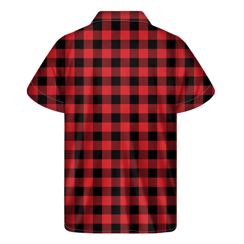 Red and Black Buffalo Check Hawaiian Short Sleeve Shirt - 2