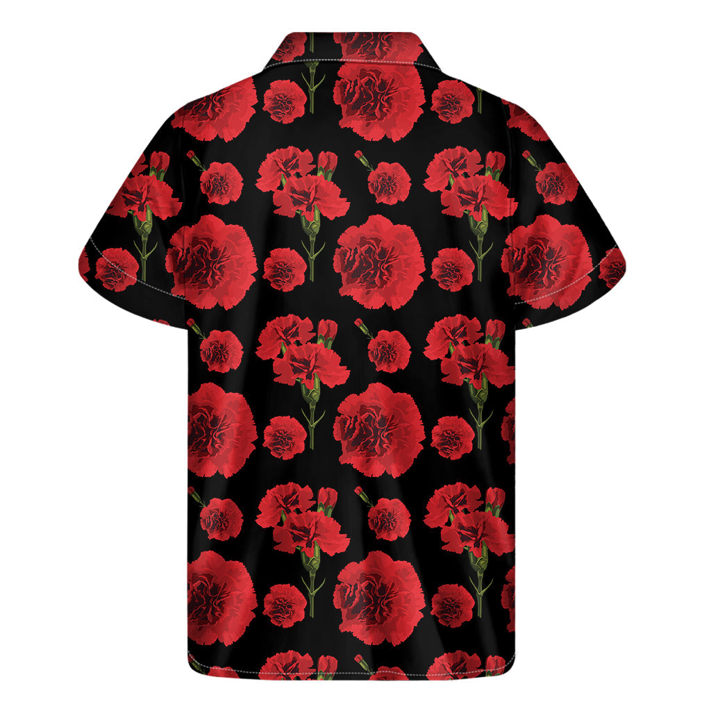 Red and Black Carnation Pattern Hawaiian Aloha Shirt - 2