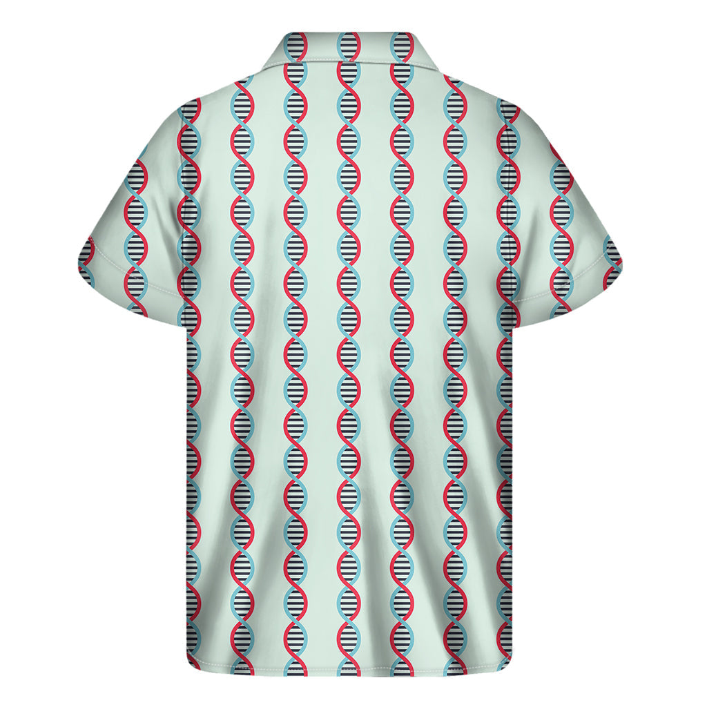 Red and Blue DNA Pattern Hawaiian Short Sleeve Shirt - 2