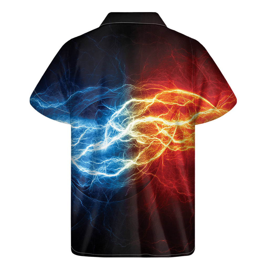 Red and Blue Lightning Hawaiian Short Sleeve Shirt - 2