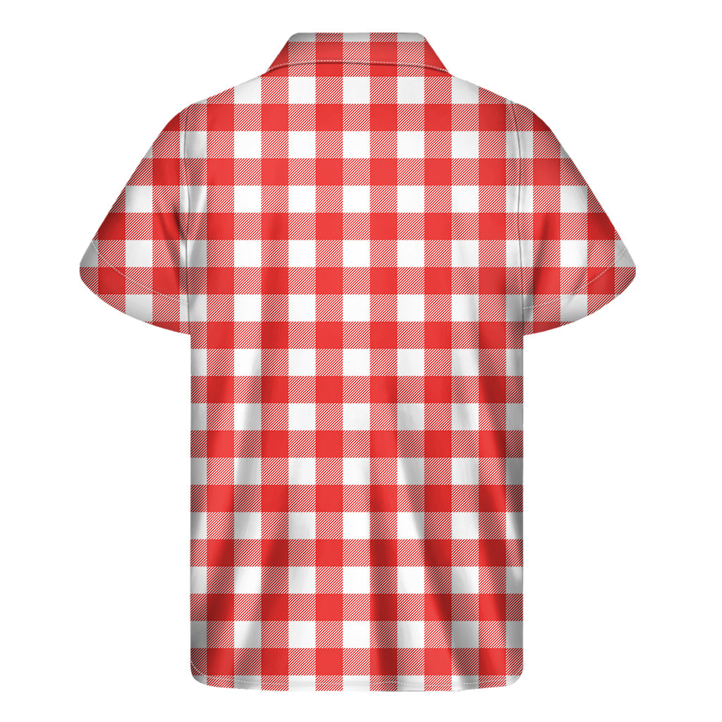 Red and White Hawaiian Print Short Sleeve Shirt for Men - 2