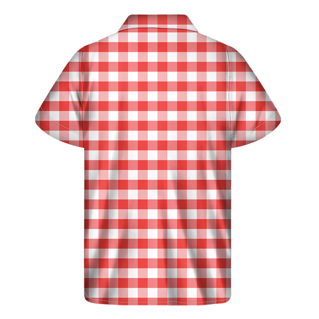 Island Vibes: Red Hawaiian Gingham Short Sleeve Shirt - 2