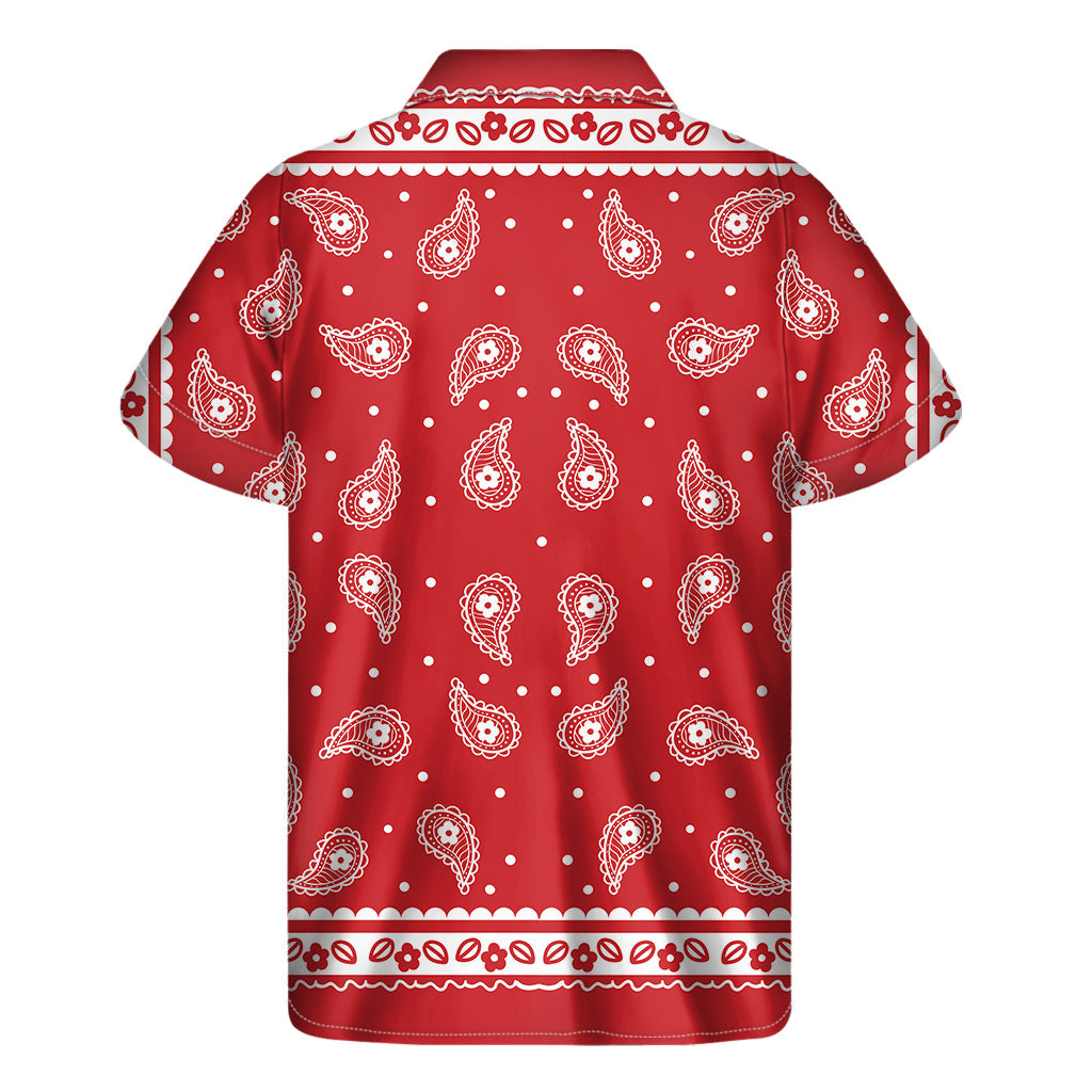 Paisley Bandana Print Hawaiian Short Sleeve Shirt - 2