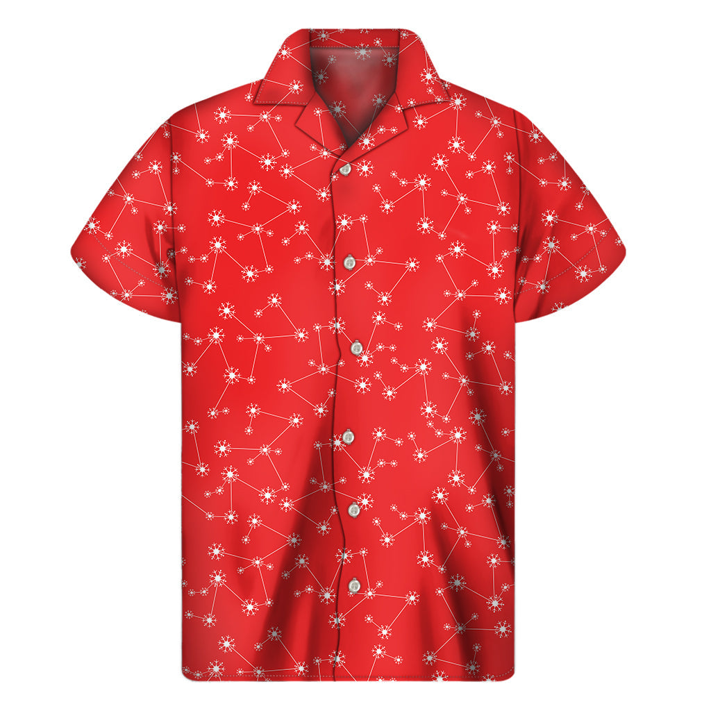 Hawaiian Snowflake Print Short Sleeve Shirt - 1