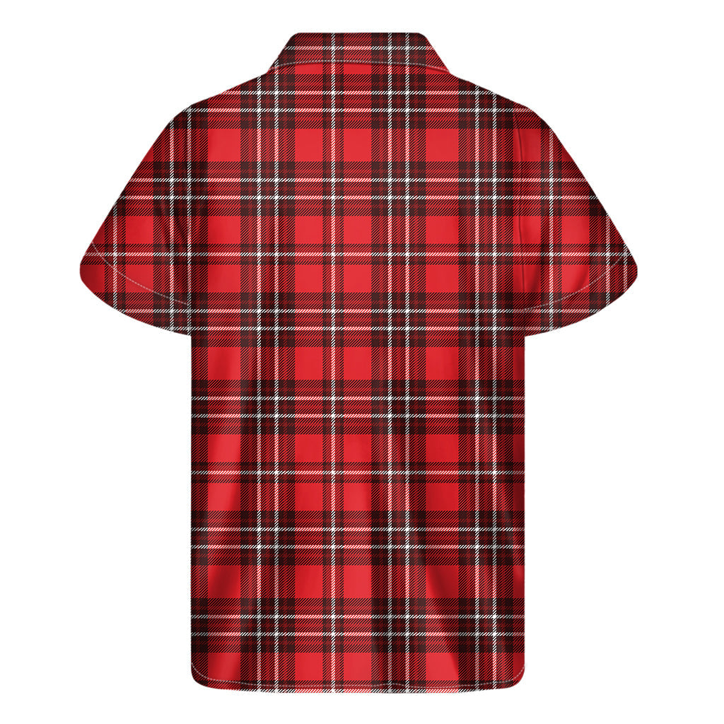 Red and White Hawaiian Tartan Print Short Sleeve Shirt - 2