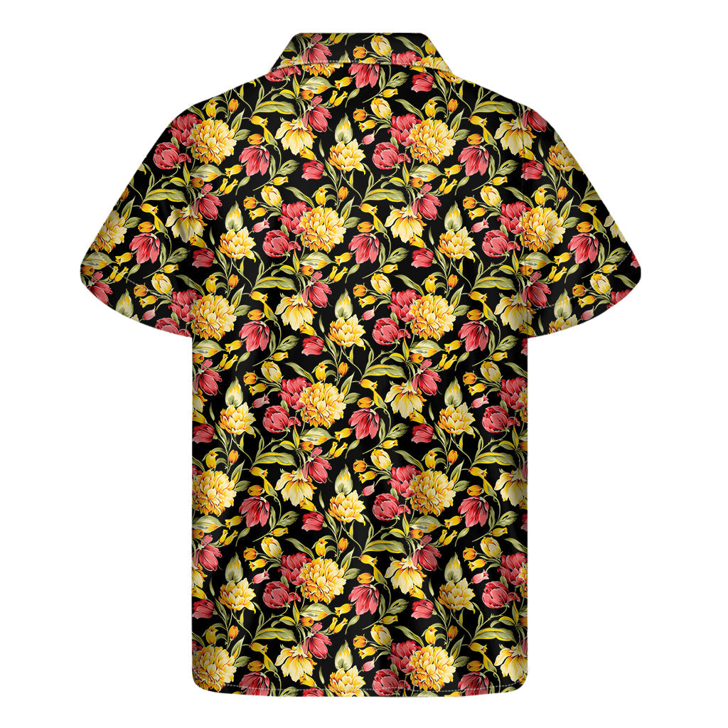 Red and Yellow Hibiscus Hawaiian Short Sleeve Shirt - 2