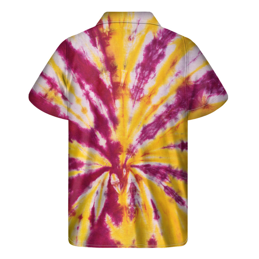 Red and Yellow Spider Tie-Dye Hawaiian Shirt- Perfect Aloha Attire! - 2