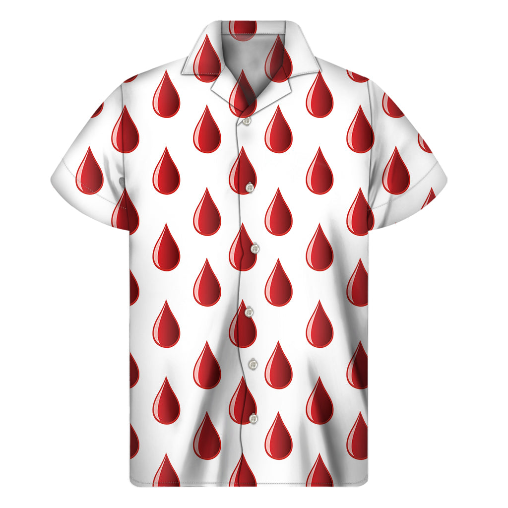 Red Blood Drop Hawaiian Print Short Sleeve Shirt - 1