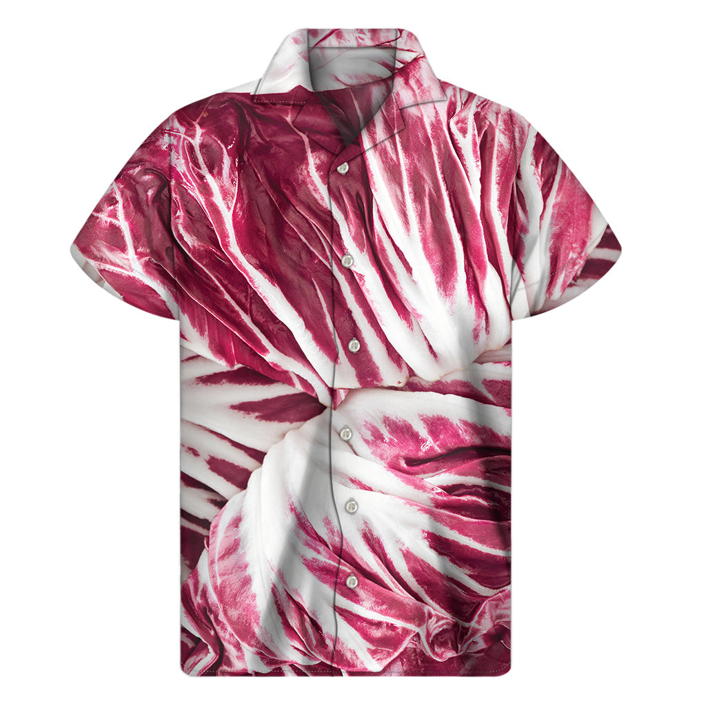 Red Cabbage Leaves Hawaiian Men's Short Sleeve Shirt - 1