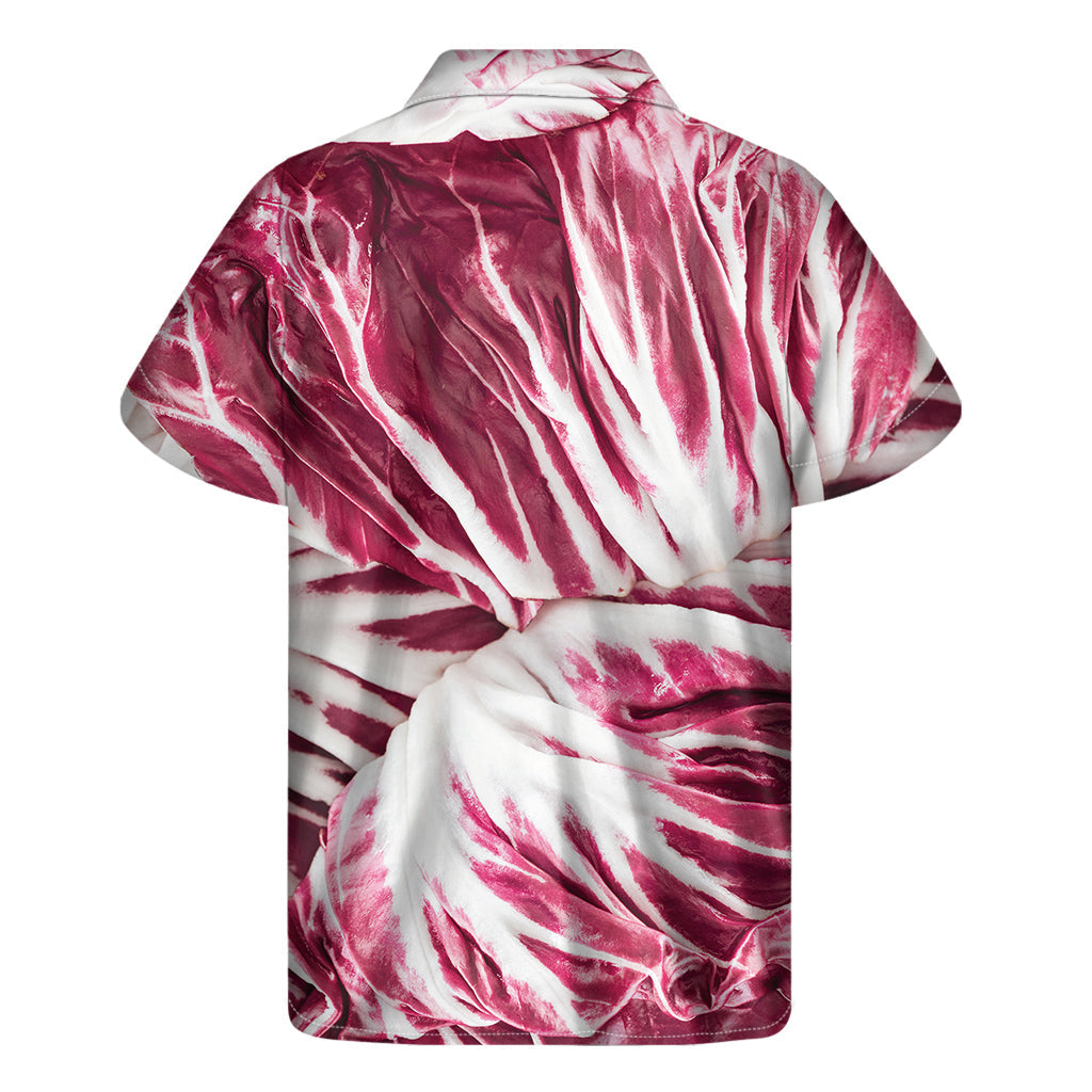 Red Cabbage Leaves Hawaiian Men's Short Sleeve Shirt - 2