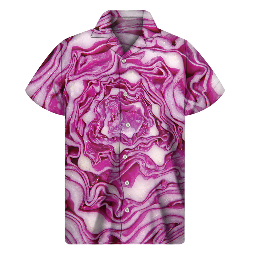 Red Cabbage Print Hawaiian Shirt - Embrace the Aloha Spirit in Style! - 1