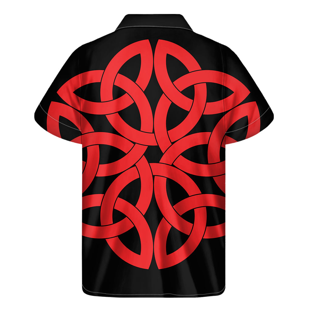 Red Celtic Knot Print Hawaiian Short Sleeve Shirt - 2