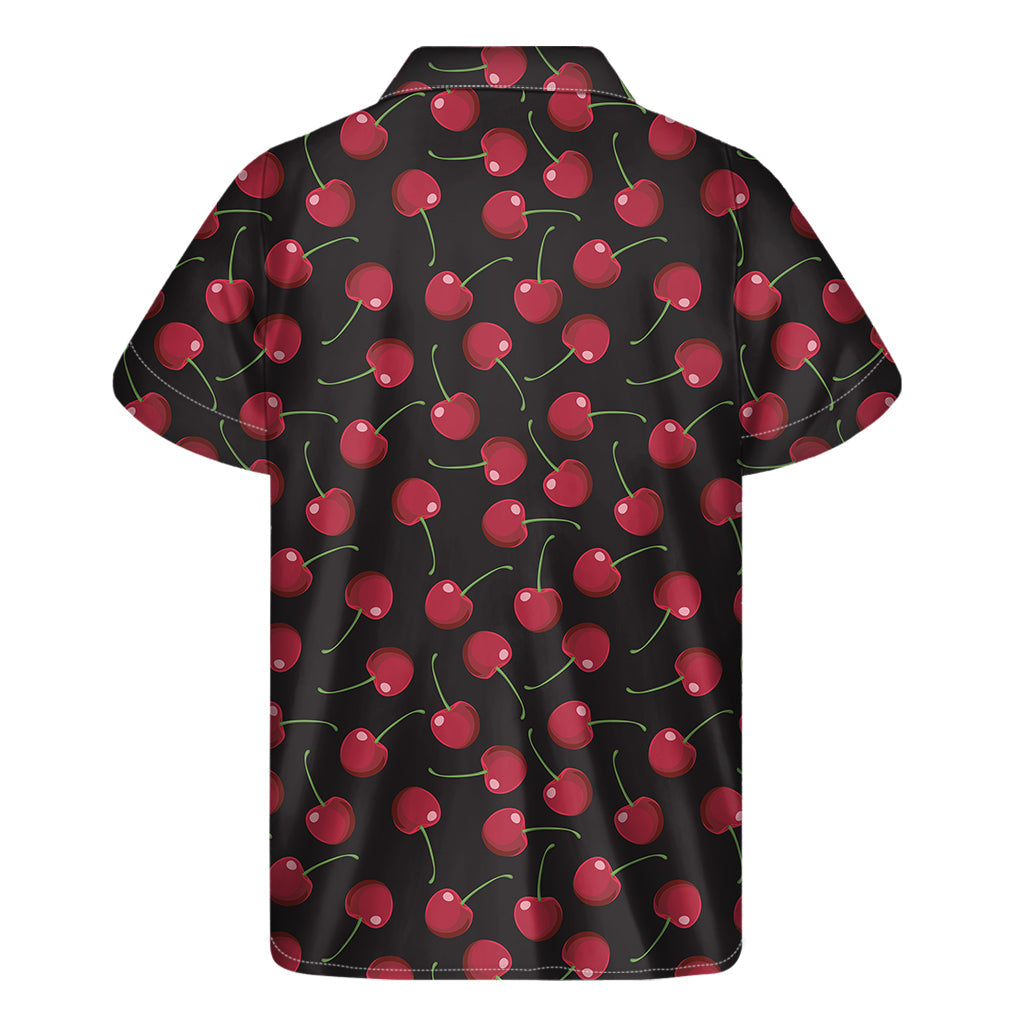Red Cherry Pattern Print Hawaiian Short Sleeve Shirt - 2