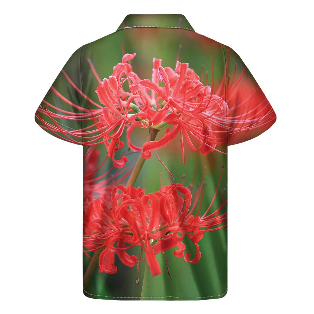 Red Hawaiian Amaryllis Print Men's Aloha Shirt - 2