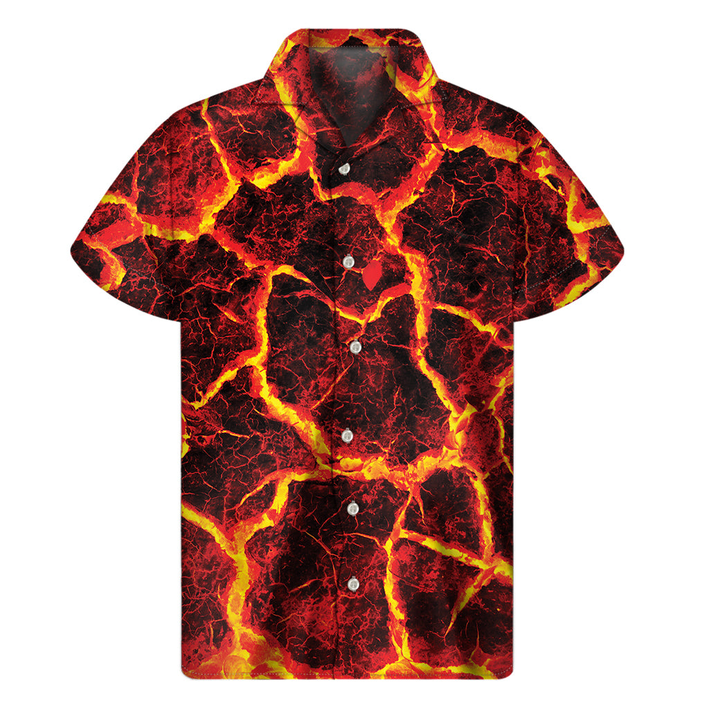 Red Lava Print Hawaiian Short Sleeve Shirt - Embrace the Aloha Spirit! - 1