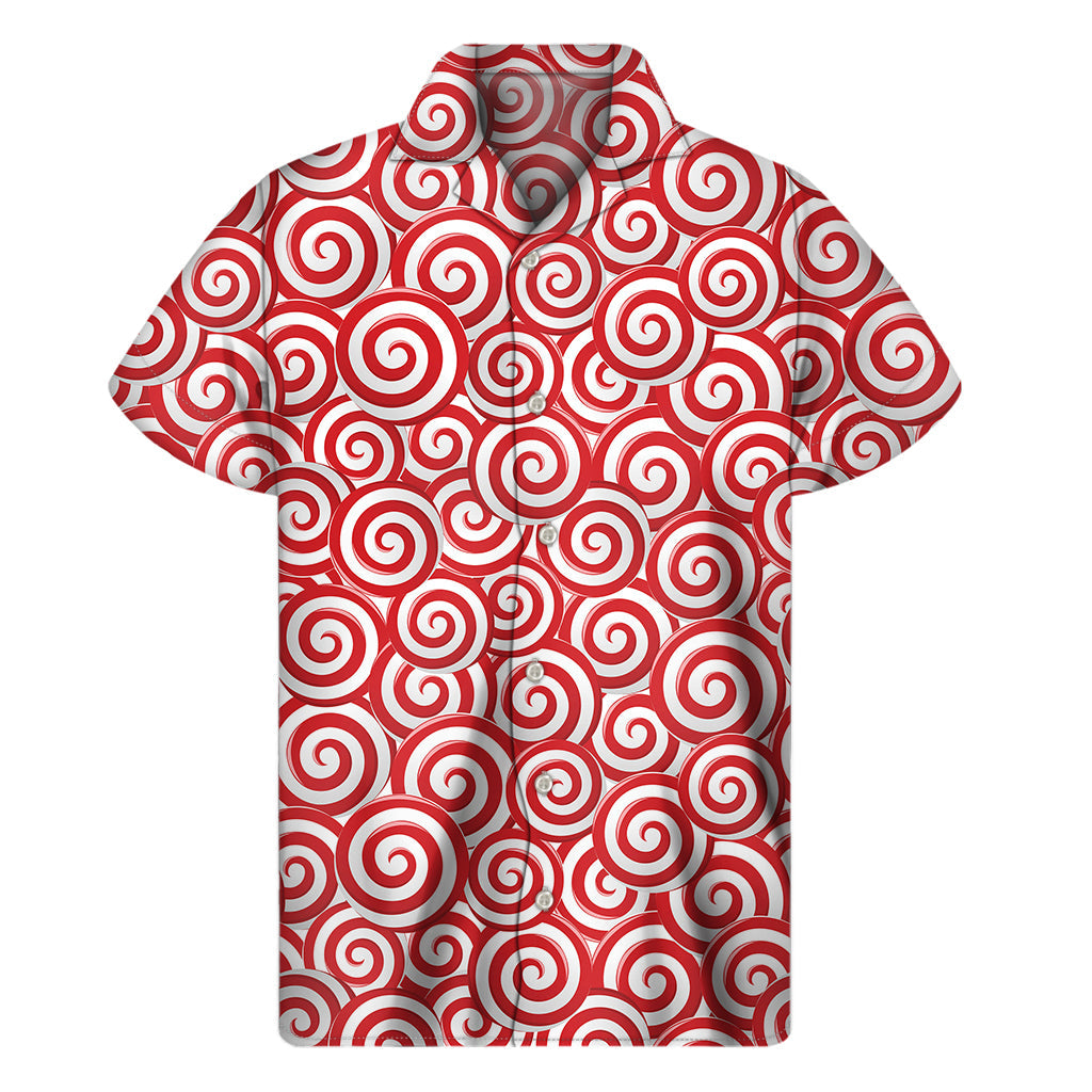 Red Lollipop Candy Hawaiian Short Sleeve Shirt - 1