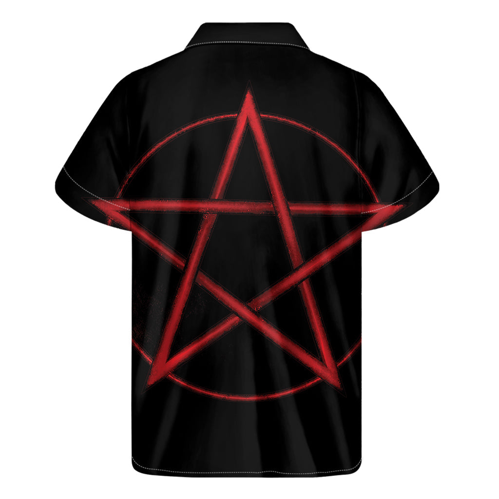 Red Pentagram Symbol Hawaiian Aloha Shirt - 2