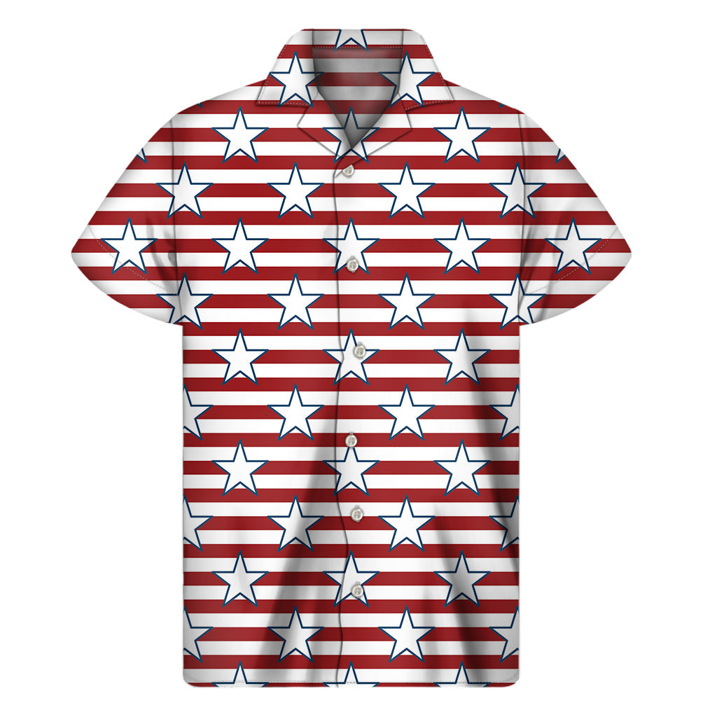 Red Striped Hawaiian Paradise Men's Short Sleeve Shirt - 1