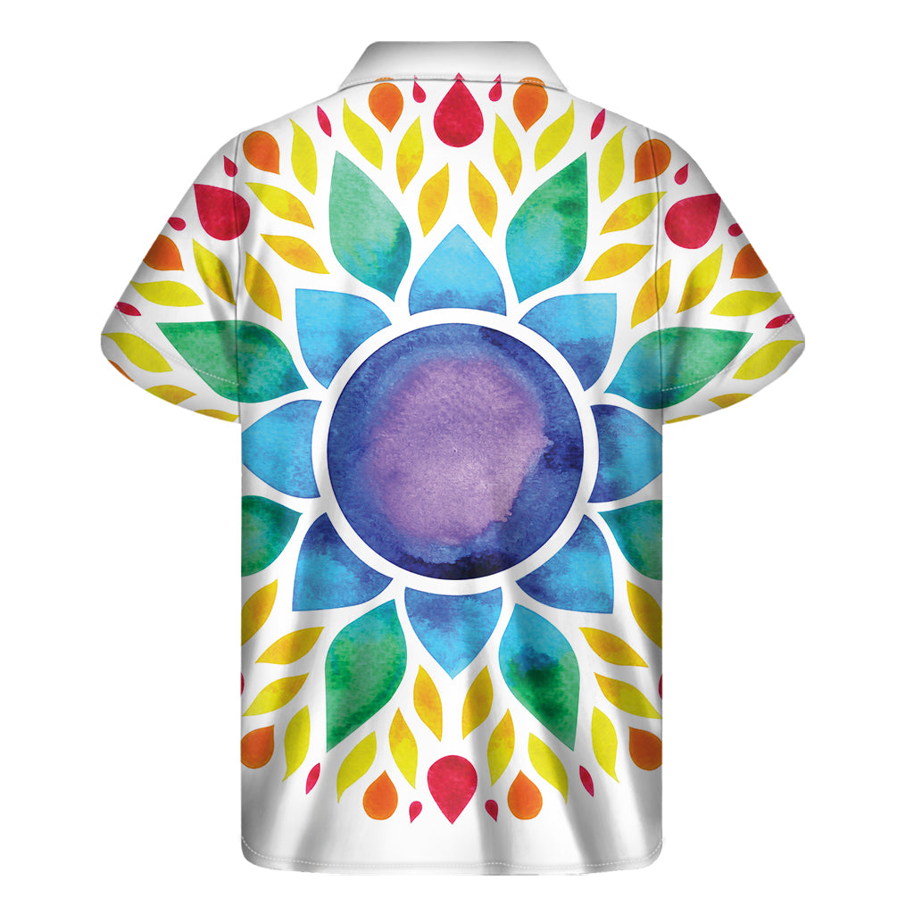 Hawaiian Bliss: Reiki Chakra Flower Print Short Sleeve Shirt - 2