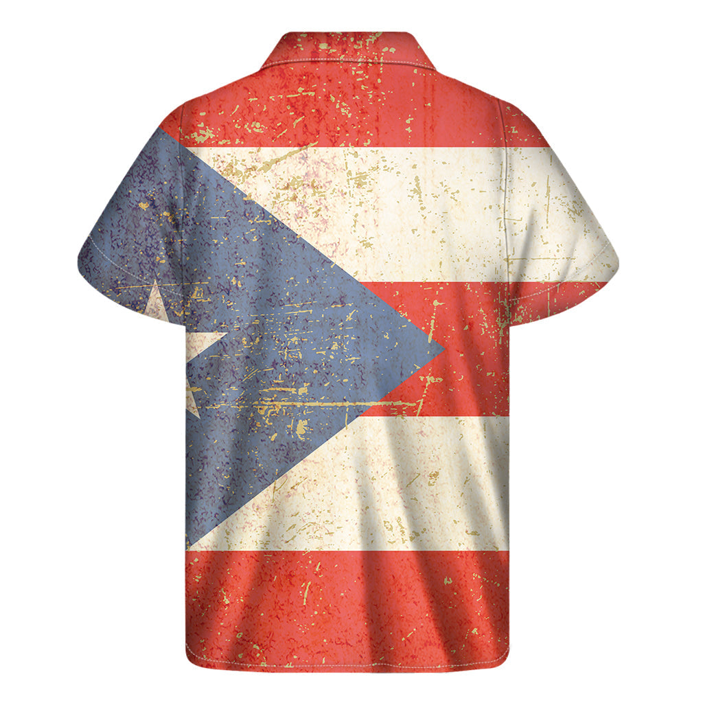 Tropical Vibes: Hawaiian Short Sleeve Shirt Inspired by Puerto Rican Retro Flag Print - 2