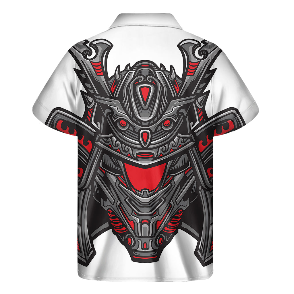 Robot Samurai Mask Print Hawaiian Short Sleeve Shirt - Embrace the Aloha Spirit! - 2