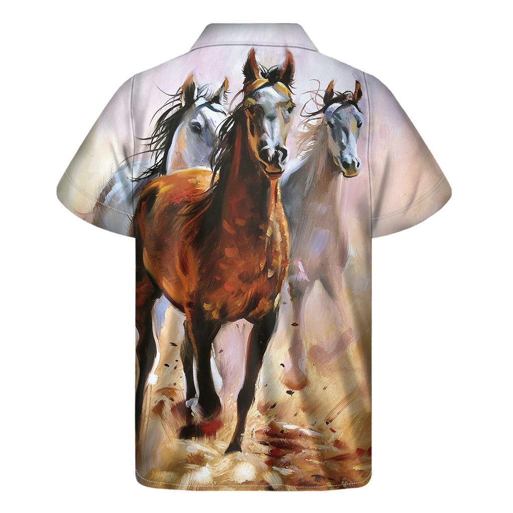 Hawaiian Horse Print Short Sleeve Shirt - 2