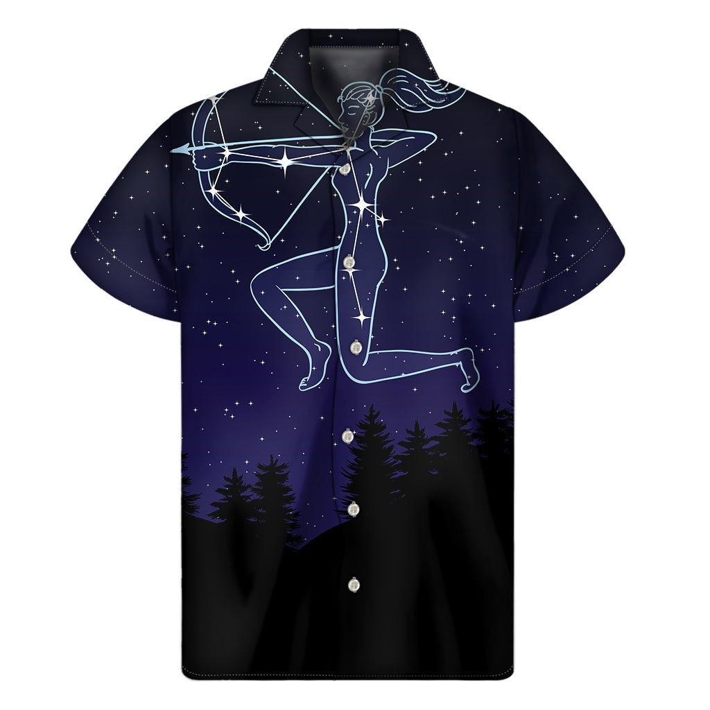 Sagittarius Constellation Print Hawaiian Short Sleeve Shirt - 1