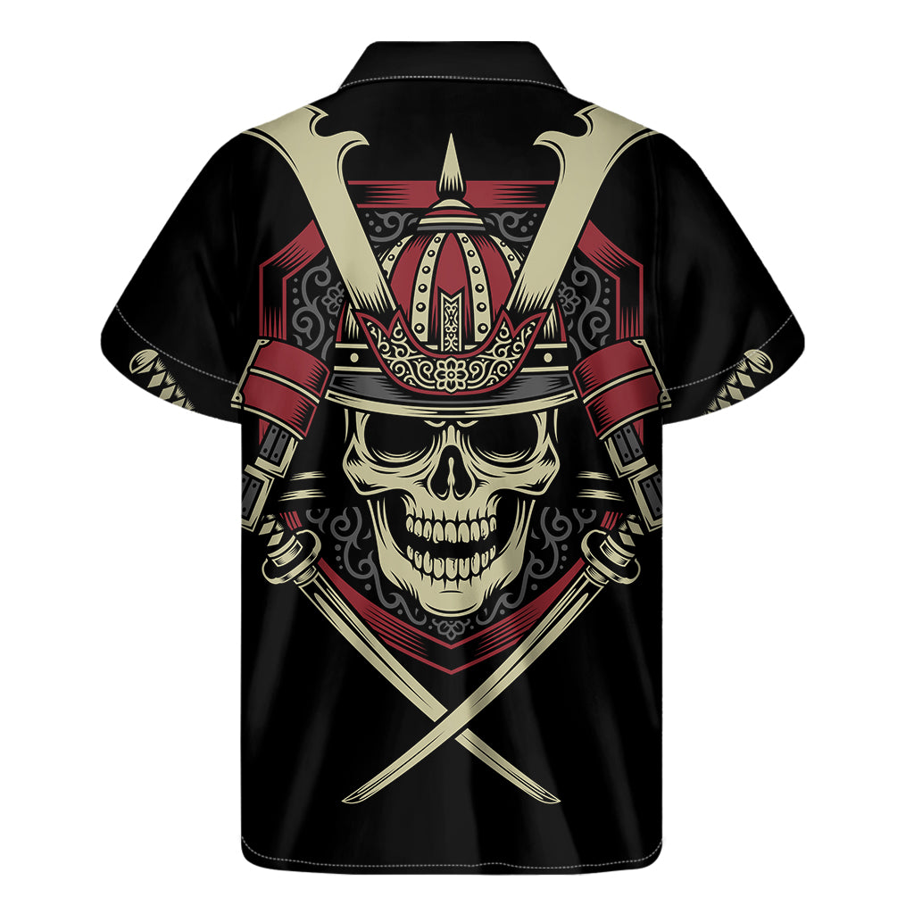 Warrior Skull Aloha: Men's Hawaiian Short Sleeve Shirt - 2