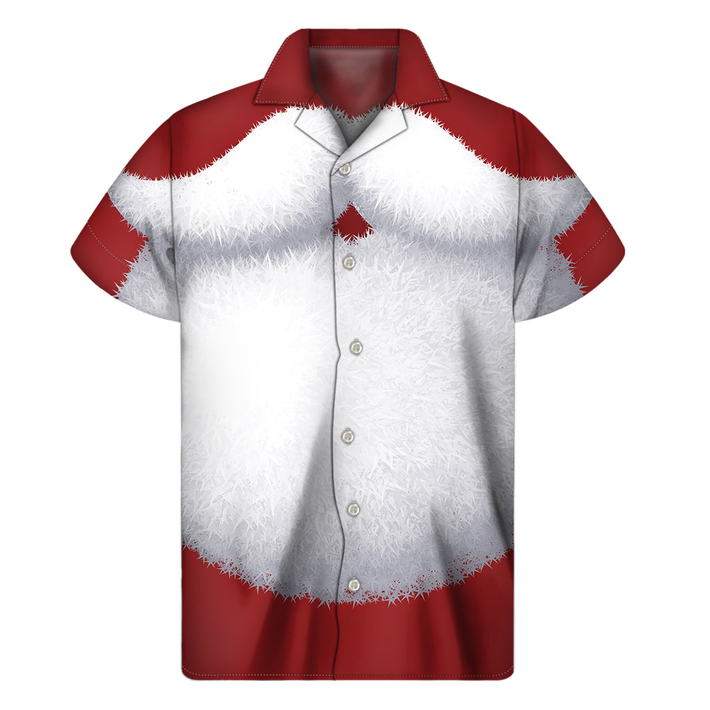 Hawaiian Santa Claus Beard Print Short Sleeve Shirt - 1