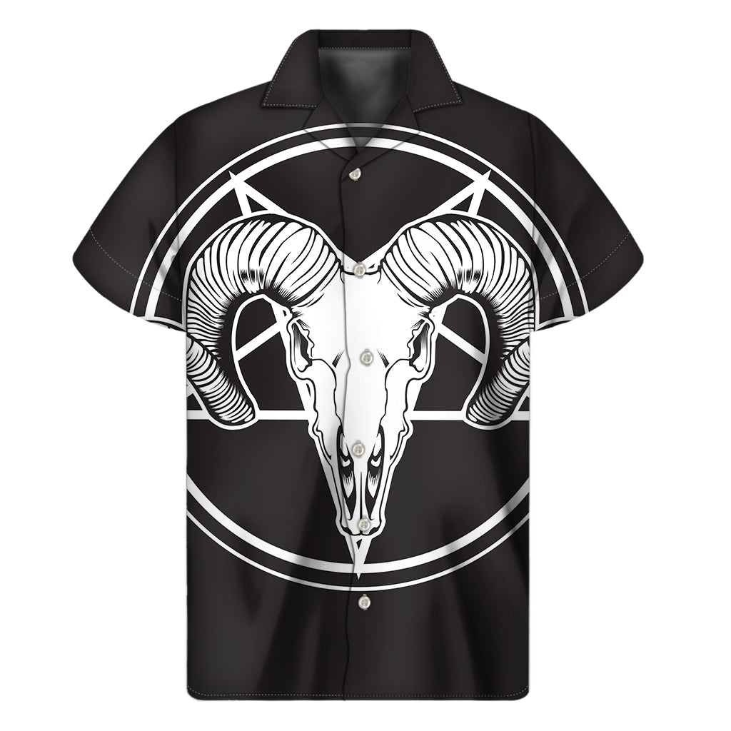 Satanic Hawaiian Print Short Sleeve Shirt - 1