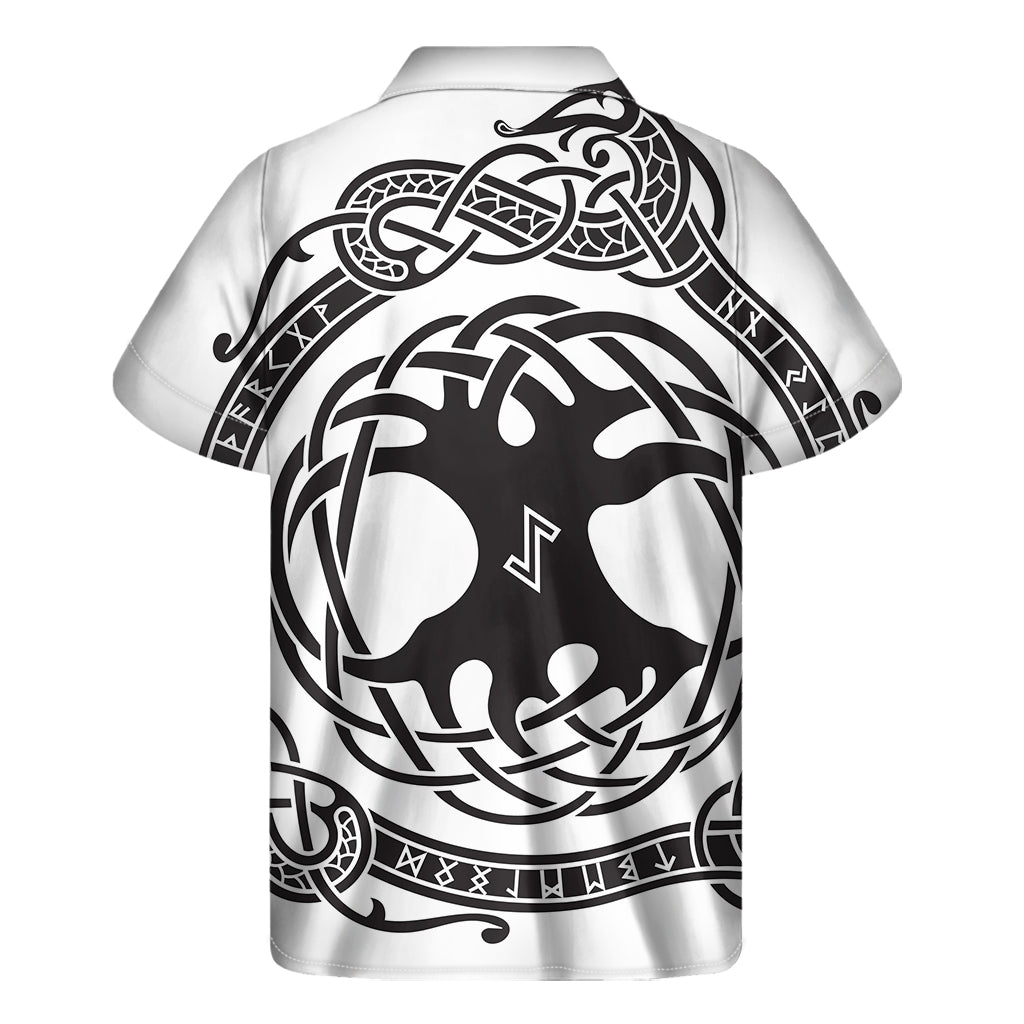 Island Vibes: Hawaiian Yggdrasil Print Short Sleeve Shirt - 2